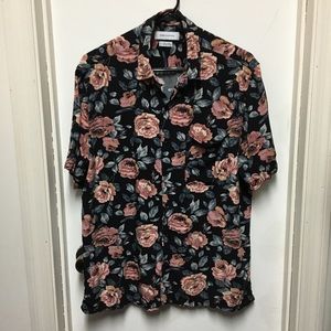 Urban Outfitters floral short sleeve button up